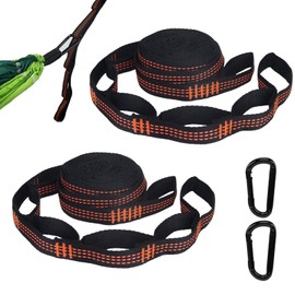 Pack of 2 Hammock Attachments, 2 m x 2.5 cm Rope for Hammock, Hammock Suspension with 2 Heavy Duty Carabiners, Hammock Attachment Straps, Swing Attachment for Camping