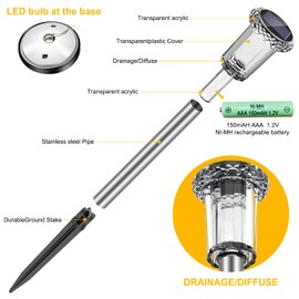 Auting Auting LED Solarleuchten fr Garten, 6 Stck Warmwei? Farben wasserdichte Solarlampe fr au?en, Terrasse, Rasen, Garten, Hof, Wege