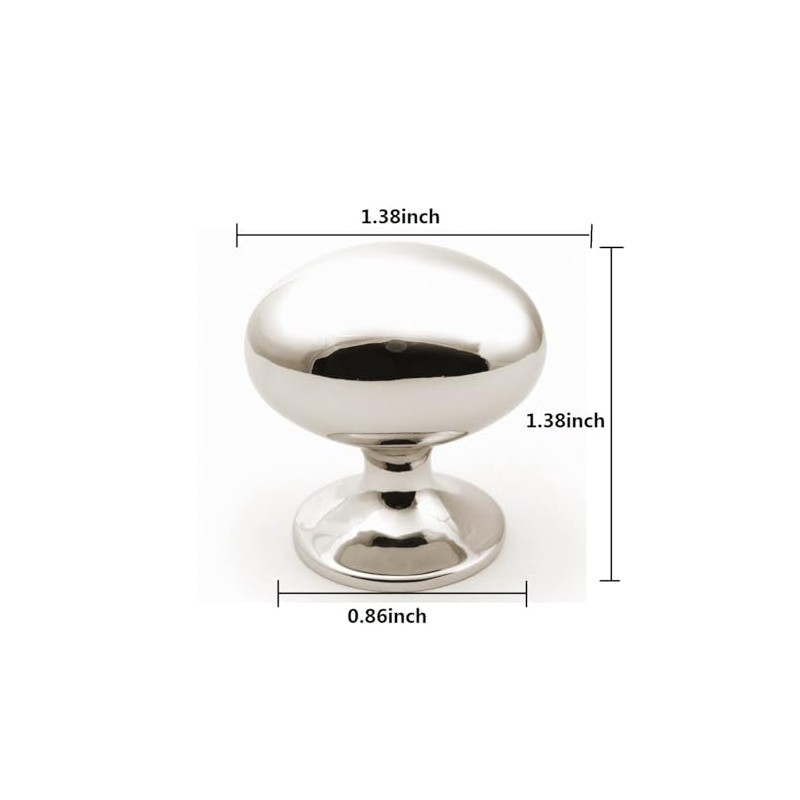 khtumeware 10 Pack 1-3/8 inch(35mm) Polished Nickel Cabinet Knobs Dresser