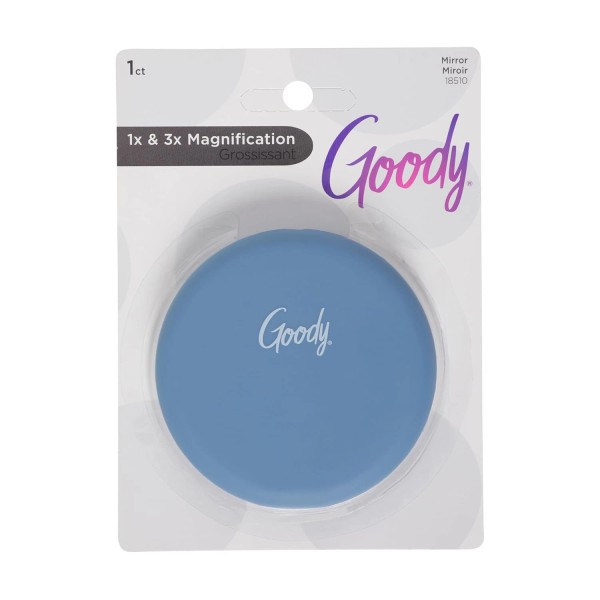 GOODY Compact Mirror - Blue, Double-Sided Easy-Grip Magnifying with...