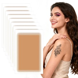 8 Pcs Ultra-Thin Tattoo Cover Up Patch, Waterproof & Sweatproof Concealer Stickers for Tattoos, Scars & Birthmarks, Invisible, Breathable Skin Tone Adhesive for All-Day Wear