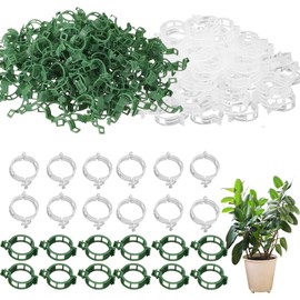 ClcIosis Pack of 300 Plant Clips for Climbing Plants (150 Green, 150 White) Plant Clips Small Plant Clips Stable Hold for Trellis Plants such as Cucumbers Peppers Flowers