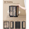Glimmloop 360° Rotating Jewelry Box with 7 Drawers, Spacious Vertical
