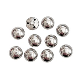 PEPPERLONELY 10PC Simple Dome Metal Buttons for Clothing, Jeans, Crafts, Pants, Blazer, Sewing, Jacket, Jewlery Making (Silver, 23mm)