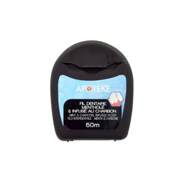 APOTEKE - Filo dentale al carbone antibatterico e sbiancante - 50 metri - Igiene orale