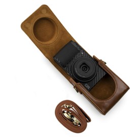 kinokoo PU-Ledertasche für Ricoh GR/GR II/GR III, schützende Tragetasche (braun)
