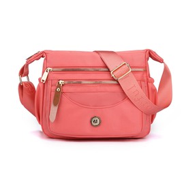 FANDARE Ultraleicht Damen Umhängetasche Nylon Schultertasche Handtaschen Elegant Umhängetasche mit verstellbarem breitem Riemen Frauen zum Umhängen Damentasche Multi-Tasche Messenger Bag Rosa