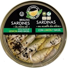 Grilled Catch Wild-Caught Baltic Brisling Sardines (Sprats) in Olive Oil with Lemon & Basil – GMO & Gluten Free, Hand Packed, BPA-Free Pull-Top Can – Natural Omega-3, High Protein – 5.6 oz
