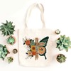 Christian Canvas Tote Bags for Women Flower Butterfly Faith Cross