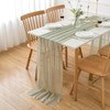 AOKSUNONA Chiffon Table Runner Eucalyptus Green 27x118 Inch Polyester Wedding