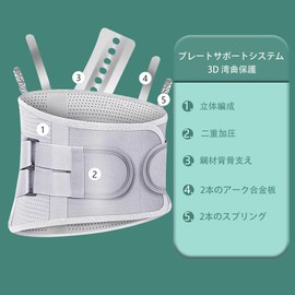 Waist Supporter, Waist Belt, Comfortable Belt, Double Compression Type, Thin, Lightweight, Mesh, Breathable, Strong Fixed Support, Reduces Lower Back Strain, Sports, Work, Unisex, (L)