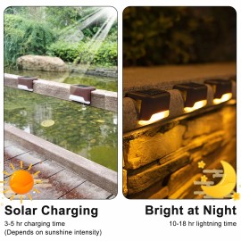 12Pcs Solar LED Deck Lights Path Garden Yard Outdoor Stairs Step Fence Lighting