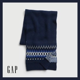 Gap NWT - GAP Fair Isle Knit Scarf, Dark Blue Fairisledots - 10" x 68" FREE SHIP $44