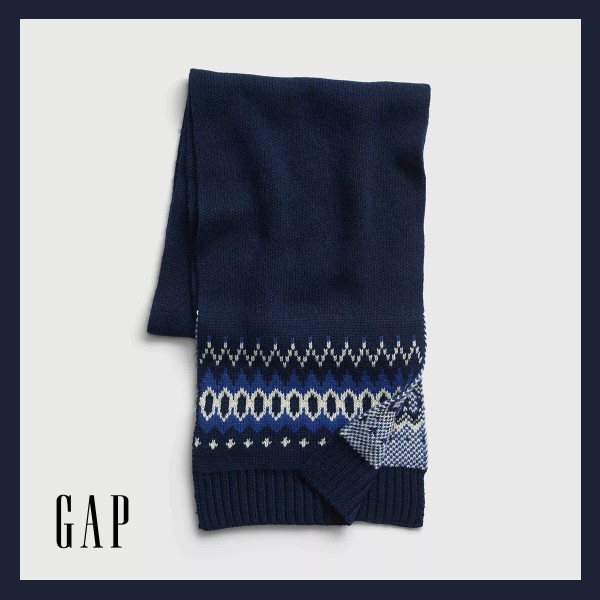 Gap NWT - GAP Fair Isle Knit Scarf, Dark Blue