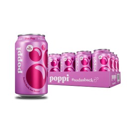 Poppi Sparkling Prebiotic Soda Beverage with Apple Cider Vinegar, Seltzer Water and Fruit Juice, Doc Pop Flavor, 12 Fl Oz, Pack of 12, Packaging May Vary
