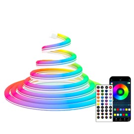 Heromind 10 m Neon LED Strip, Light Strip with Remote Control & App Control, IP67 Waterproof Flexible Neon LED Strip, RGB LED Strip Rope Lamp for Bedroom, Living Room, Holiday Decoration