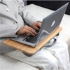 SUMISKY Portable Laptop Desk with Cushion and Phone Holder Bamboo