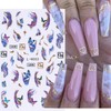 Bronzing Marbling Nail Art Sticker Decals 3D Embossed Marbling Flowers
