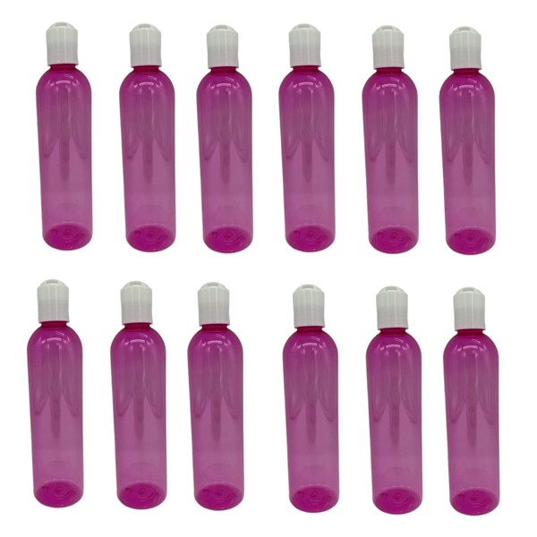 Natural Farms 8 oz Pink Cosmo Plastic Bottles -12 Pack