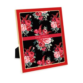 Laura Ashley 8x10 Red Enamel Picture Frame, Gold Metal Edge with Easel, for Countertop, Counterspace, Tabletop Display, Bookshelf, Desk, Wall Décor, Photo Gallery (8x10, Red W/Gold)