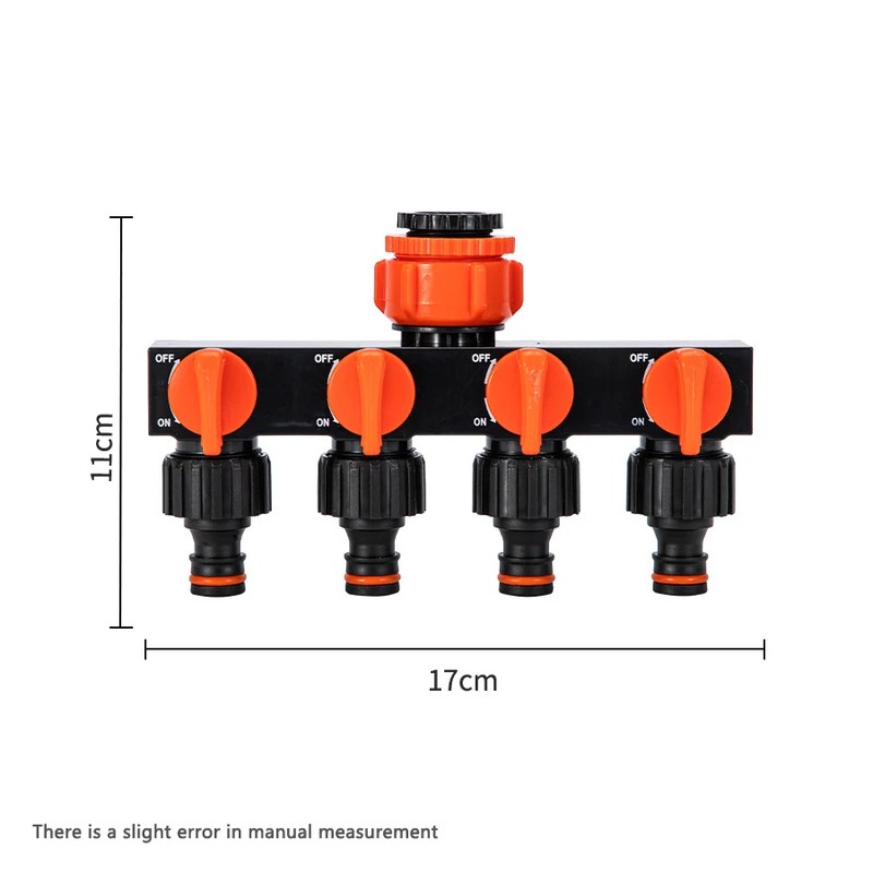 4-Way Garden Hose Splitter for Irrigation – Independent Valve Faucet