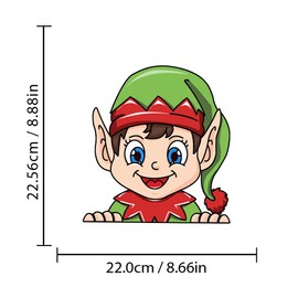 Leniutor 2PCS Christmas Elf Peeking Sticker, Cute Santa Claus Snowman Window Decals for Car Window Bumper Stickers Christmas Car Accessory Decorations (Cute Elf)