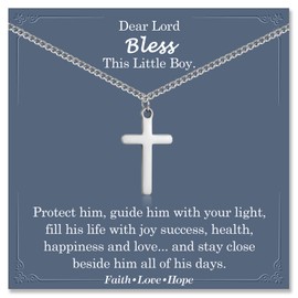 ACOGVN Cross Necklace for Boys, Easter First Cmmunion Baptism Confirmation Gifts for Teenage Boys -Birthday Graduation Back to School Christmas Valentines Day Gifts for Him Son Grandson Nephew