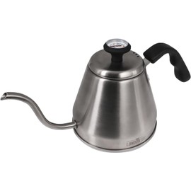 London Sip RiteTemp Gooseneck Kettle with Thermometer, Thin Spout Ideal for Pour-Over Coffee Brewing, Brushed Stainless Steel, 1200 mL