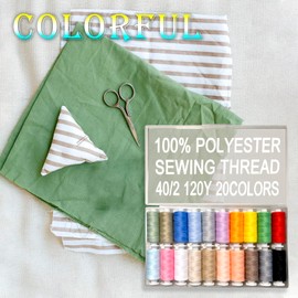 20 Color Handy Polyester Sewing Threads 120 yds Each
