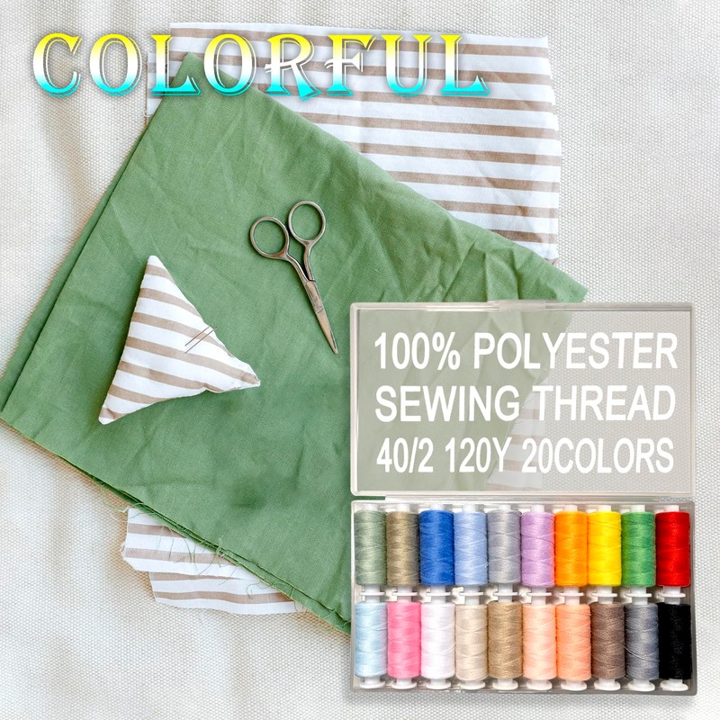 20 Color Handy Polyester Sewing Threads 120 yds Each