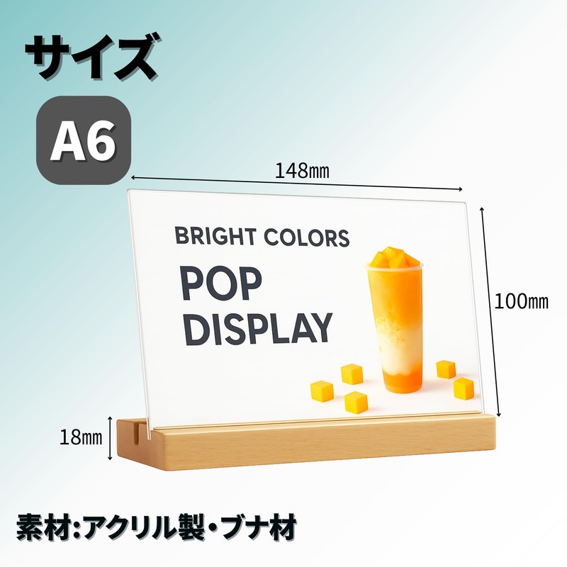 ENN LLC Acrylic Wooden Frame Horizontal Vertical Diagonal Menu Stand