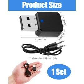 USB Bluetooth Adapter 5.1 mit AUX- und USB-Ausgang, Plug-and-Play-Bluetooth-Empfänger mit 3,5-mm-Audiokabel für Freisprecheinrichtungen und Freisprechanrufe