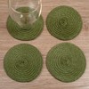 Round Braided Woven Polypropylene Plastic Coaster Set of 4 (Mossy