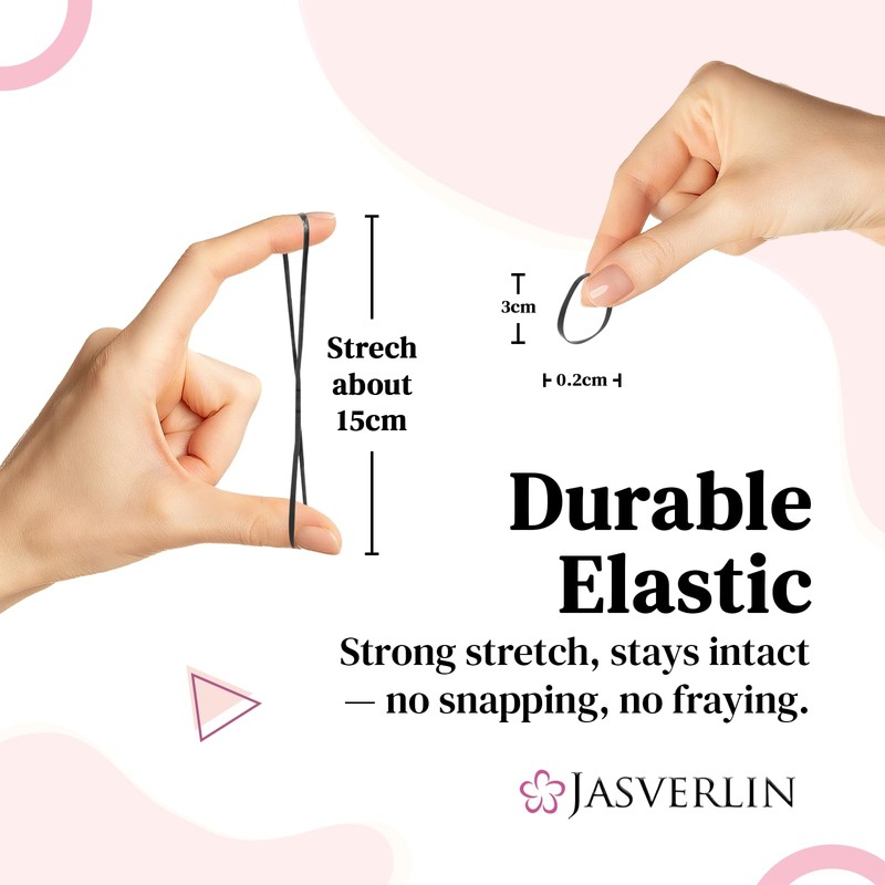JASVERLIN Pack of 1000 Rubber Bands for Hair, Small Elastic