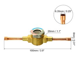 PATIKIL Sight Glass, 1/4 x 1/4 Sweat Universal Liquid Moisture Indicator Soldering for Air Conditioning HVAC Refrigeration