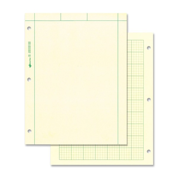 National Computation Pad, 5 x 5 Quad Ruling and Unruled, 8.5" x 11", 200 Sheets (42389), Green