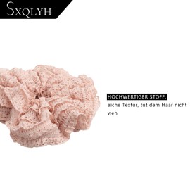 SXQLYH Lace Hair Bobbles, Lace Braid Band, Thick Soft Comfortable Hair Band, Elastic Band, 14 cm, Scrunchies, Ponytail Holder, Winter Hair, Bobble for Women, Thick Long Hair (Pink)