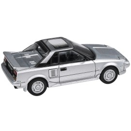 DCD 1985 Toyota MR2 MK1 Super Silver Metallic with Sunroof 1/64 Diecast Model Car by Paragon Models