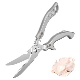 Pryzmax Kitchen scissors, household scissors, poultry scissors, chicken scissors, stainless steel, bone scissors, poultry scissors, meat scissors with safety lock, for cutting chicken bones, fish