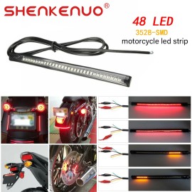 SHENKENUO Motorcycle Rear Tail light Turn Signal Brake Running Light Led Strip Universal