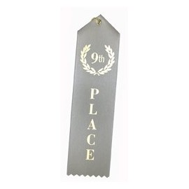 9th Place (Grey) Award Ribbons w/Card & String