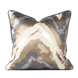 Blue and Gold Decorative Throw Pillow Covers,18x18, Modern, Stylish,Unique,Decorative Cover Pillow Covers for Couch,Sofa,Bed,Home Decor Navy Blue