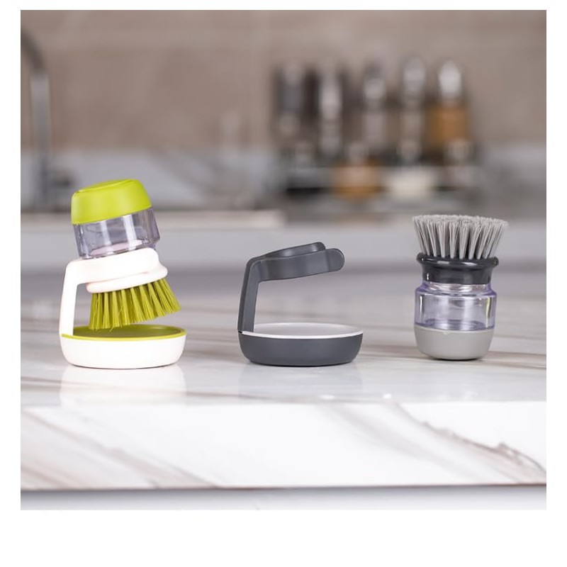2 PCS Multifunctional Press Cleaning Brush, Kitchen Cleaning Brush with