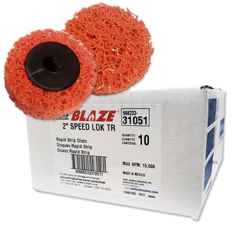 Norton 2 in. Rapid Strip Blaze Disc, Aluminum Oxide, Compatible