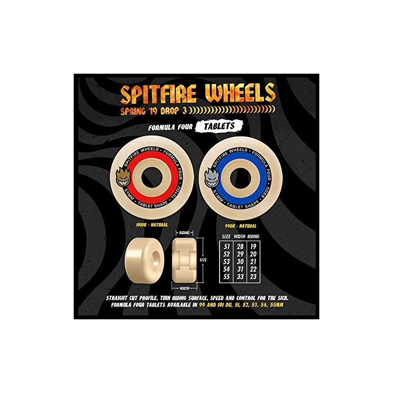 SPITFIRE F4 99 TABLETS 52mm Skateboard Wheels Skateboard