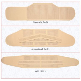 WANYIG Postpartum Support 3 in 1 Belly Band After Birth High Elastic Postpartum Belt for Women After Cesarean Section Belly / Waist / Pelvis Belt, brown