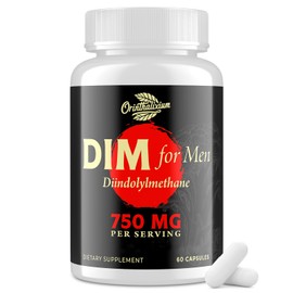 DIM for Men 750MG – Hormone Balance, Estrogen Support for Men, DIM Supplement, Detox, Vitality & Fitness Performance–Chrysin & Black Pepper Extract, 60 Capsules (1 Bottle)