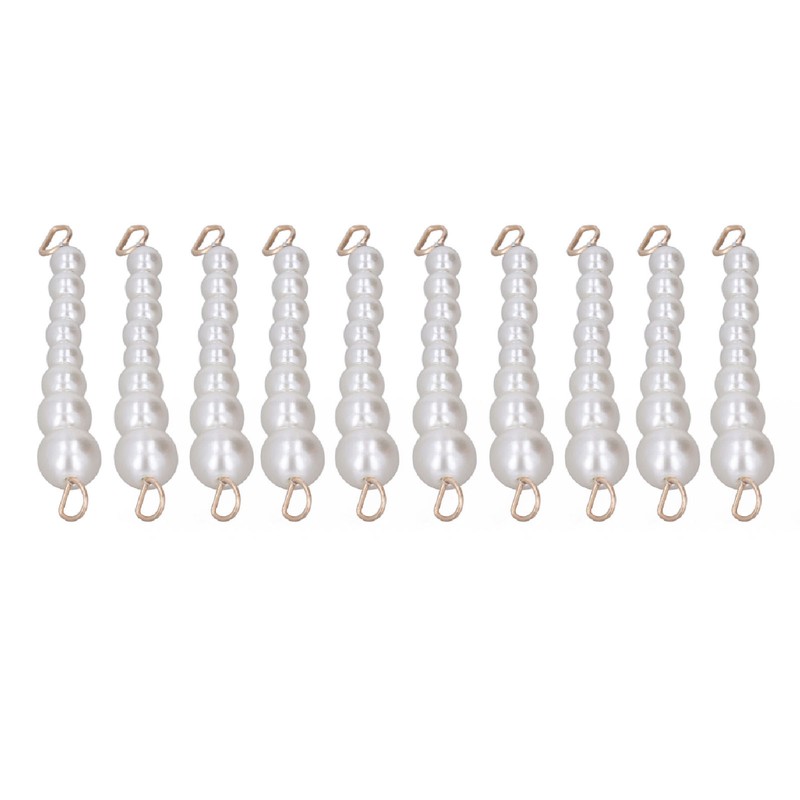 10Pcs Pearl Shoe Chains Polished ABS Resin Metal Buckle Widely