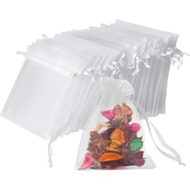 100 unidades de 10 x 12 cm para regalo de boda, bolsas de organza con cordón, bolsas de organza blancas, bolsas de regalo para bodas o fiestas