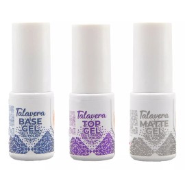 Mc Nails Kit Base + Top Coat + Top Mate , Gel 3 Pasos, Uñas Mc Nails